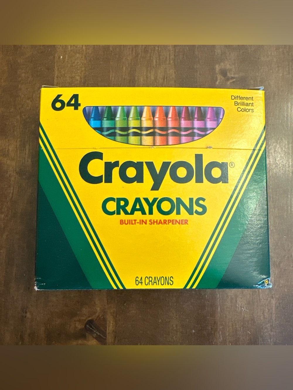 Vintage 1990 Crayola Crayons 64 Count Box With Sharpener NEW
